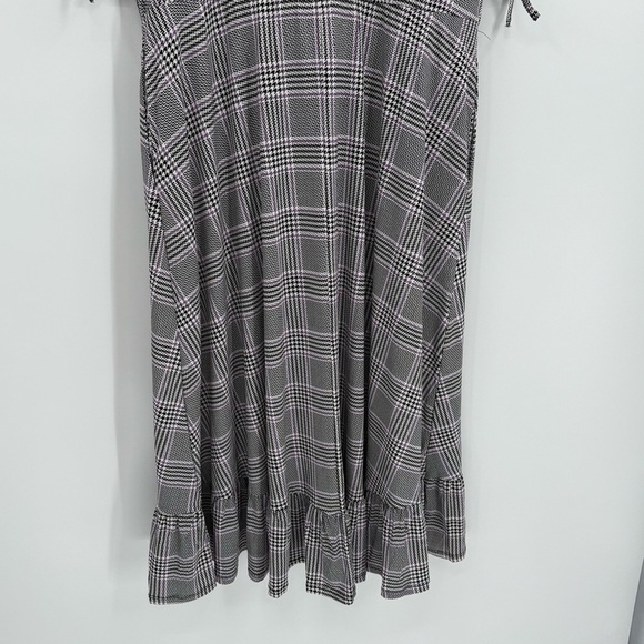 Torrid Plaid Dress Midi Faux Wrap Studio Knit Black Purple Plus Size 2X Women’s - Picture 11 of 13